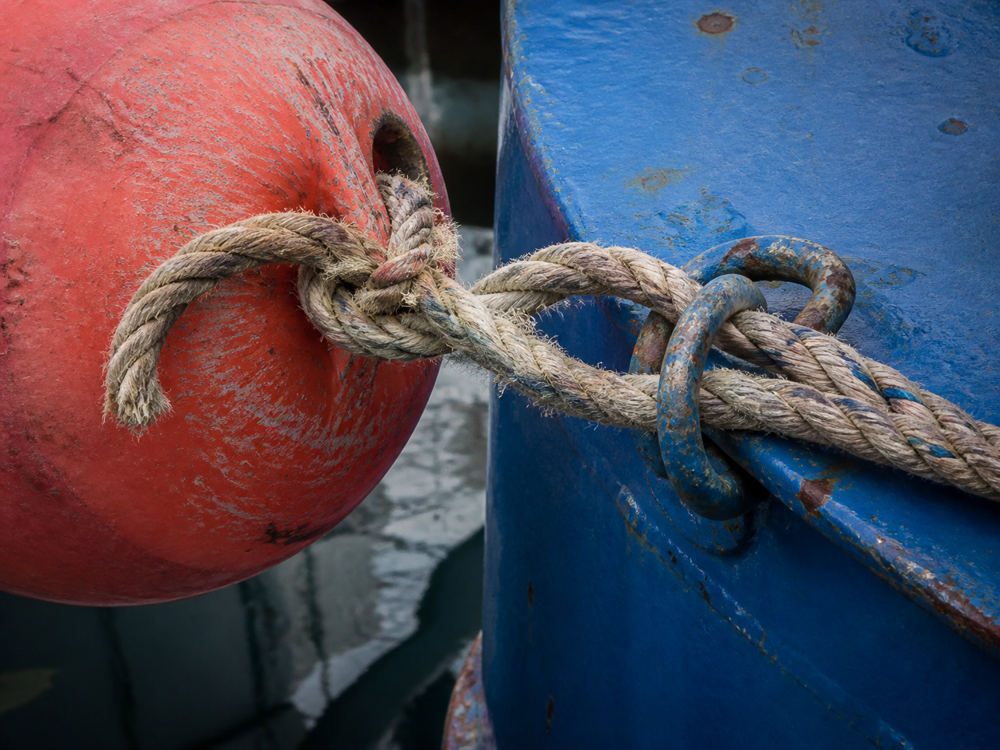 Détail de cordage et bouée