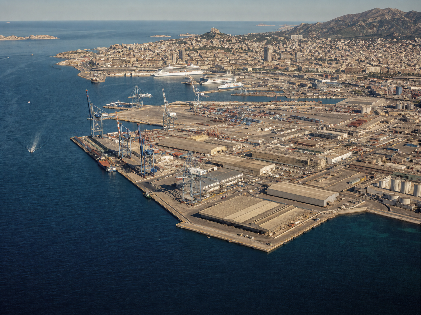 Vue aérienne du port de Marseille